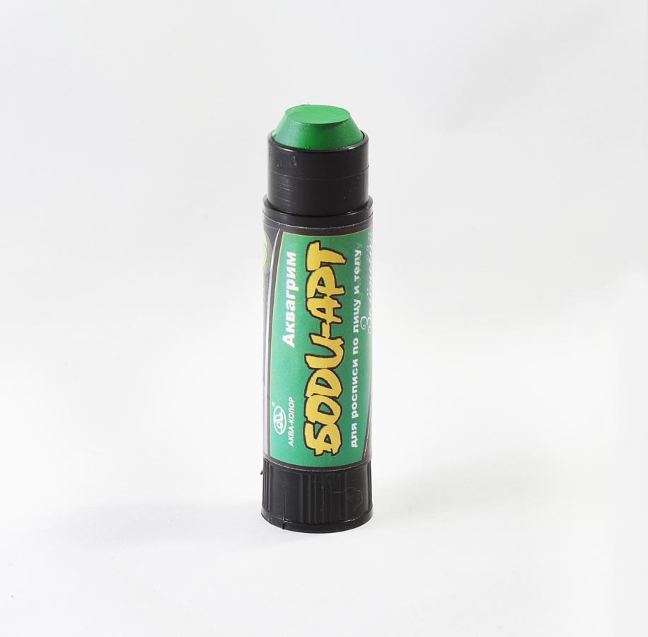 Краски худ. для росписи по лицу и телу, "Боди-арт", карандаш 15г,  зелёный