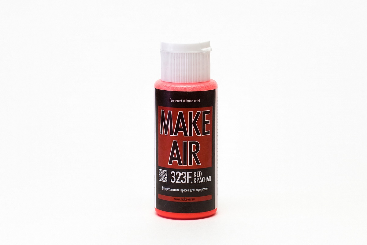 Краски для аэрографии "MAKE AIR", 323F красная флуоресцентная, 60мл